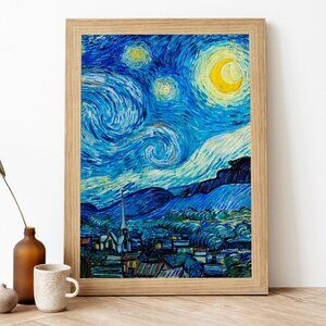 8.5x11" Starry Night Van Gogh art print from oil painting poster wall art decor
